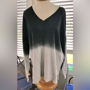 NWT Rock & Republic Black Gray Ombré Sweater Sz. XXL